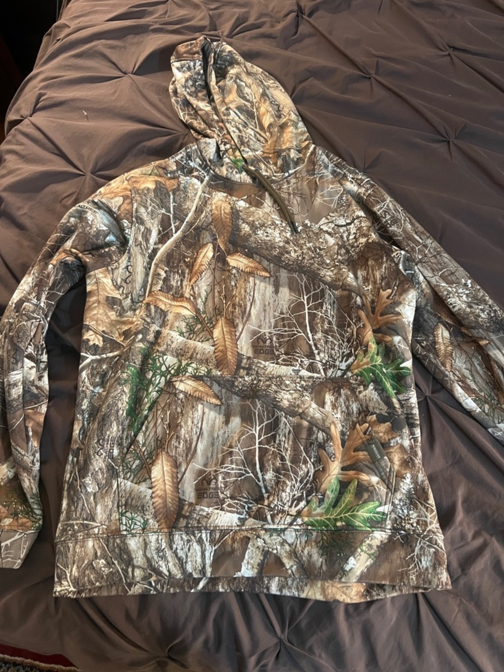Magellan Outdoors Brown and Tan Camo Hooded Pullover
